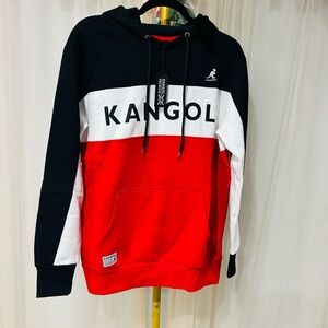 Kangol Men's Black, White, and Red Hoodie